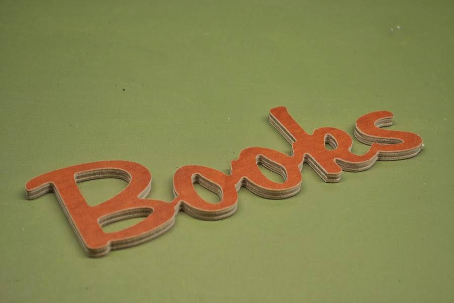 Medinis pastatomas užrašas "Books" - Image 4